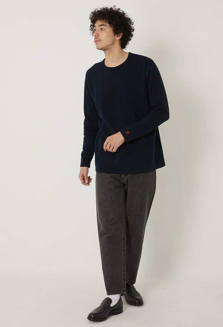 ストレッチフライス コンフォータブル ロングスリーブ Tシャツ - DARK NAVY