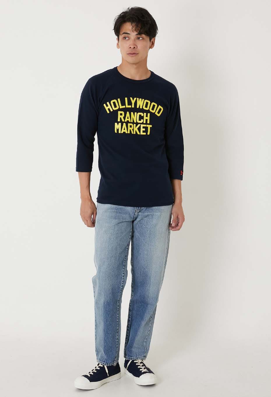 ストレッチフライス ダブルロゴプリント ハーフスリーブTシャツ - DARK NAVY