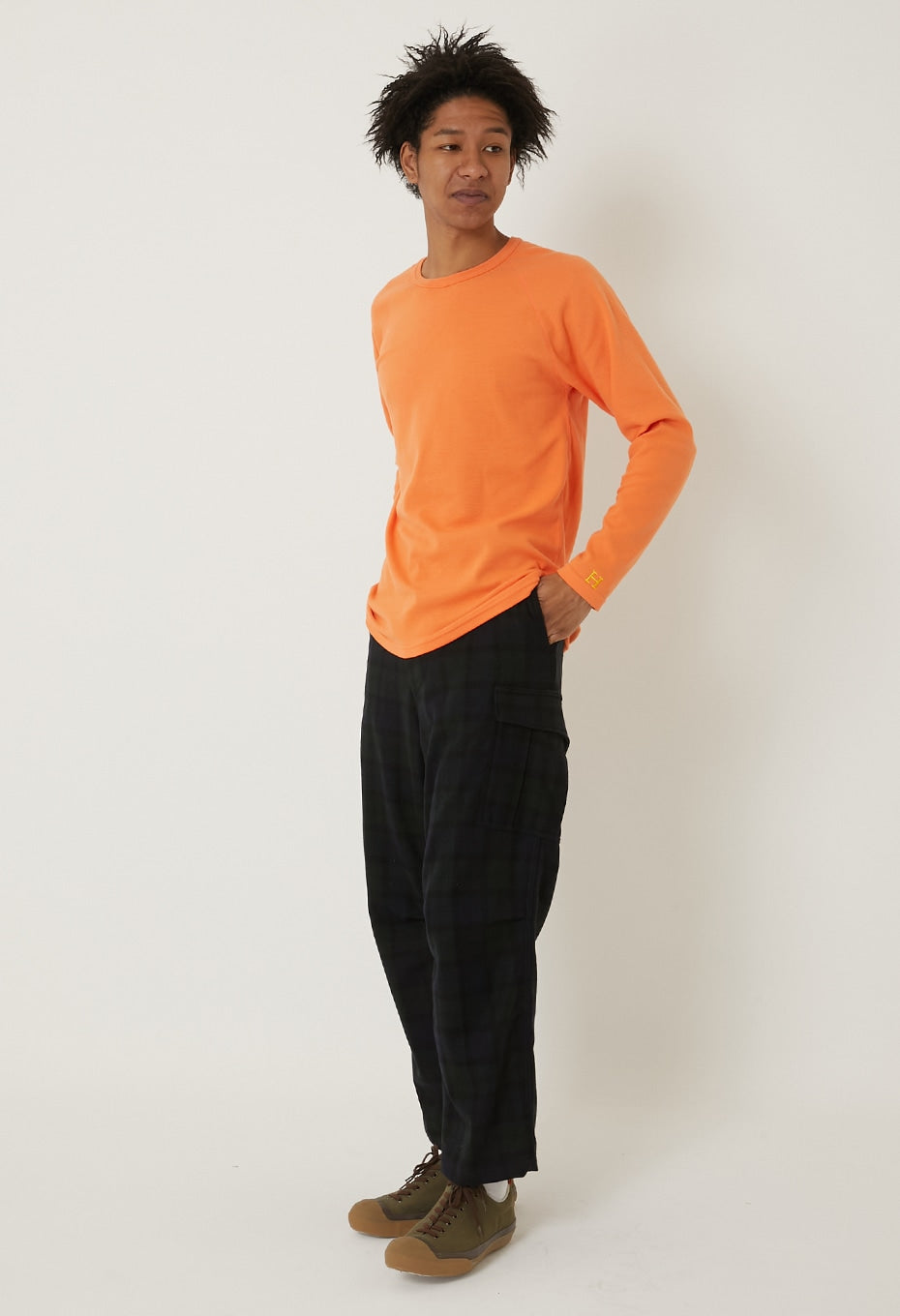 ストレッチフライス ロングスリーブ Tシャツ - LT ORANGE