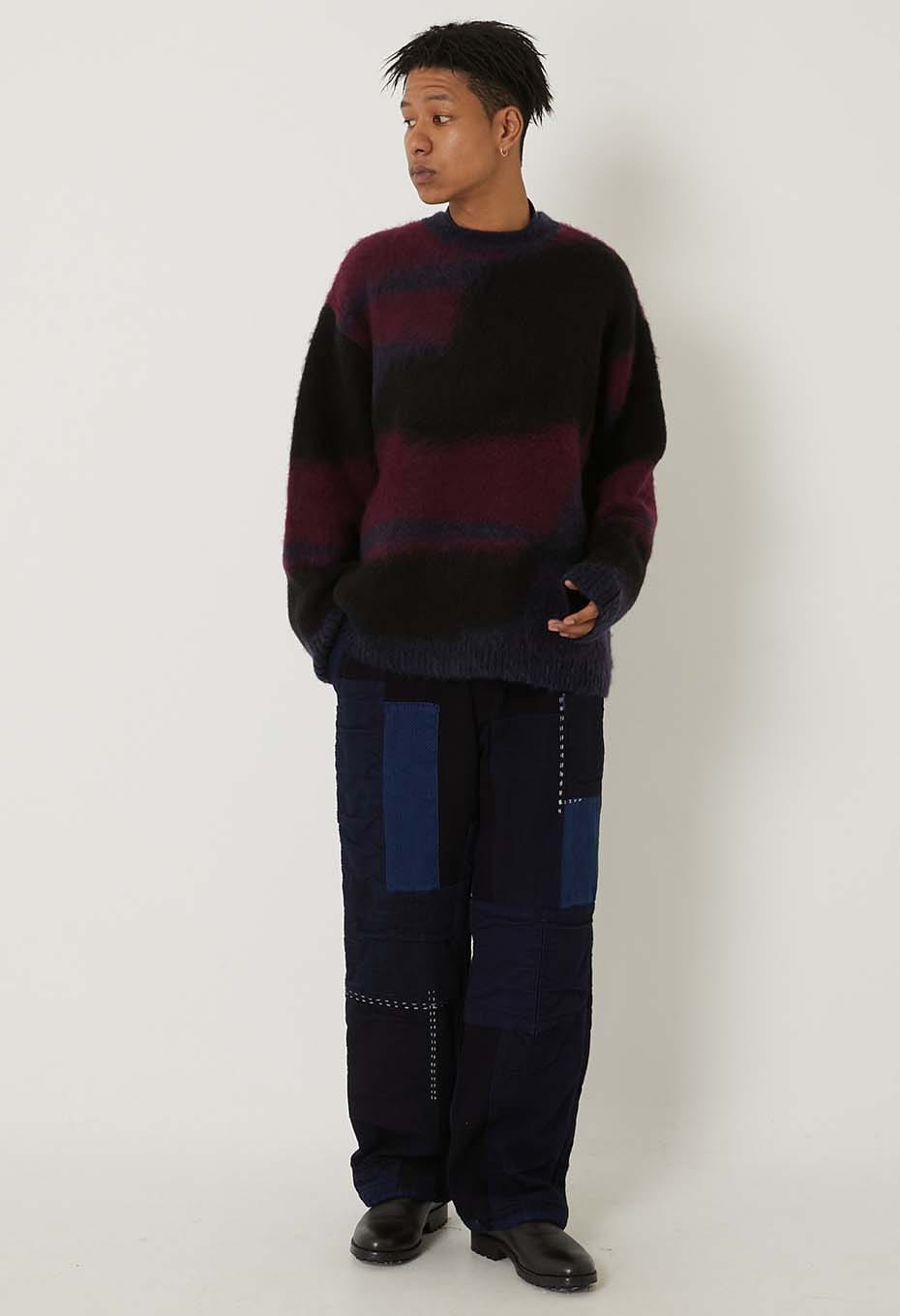 シャギーグラデーション プルオーバーニット - DARK NAVY