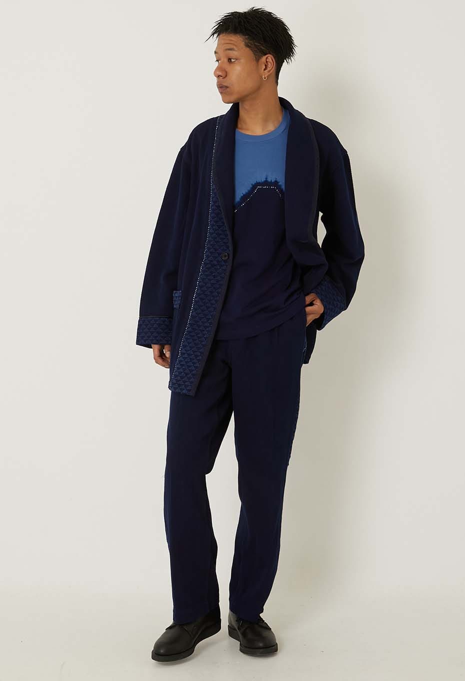 SW Woven Pure Indigo Light Sashiko Fireman Pants - INDIGO
