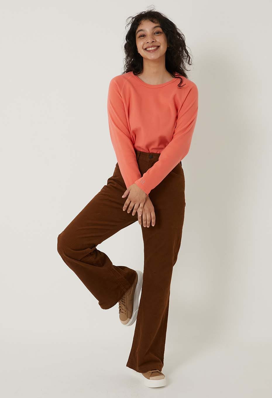 ストレッチフライス リラックスフィット LS Tシャツ ウィメンズ - DARK ORANGE