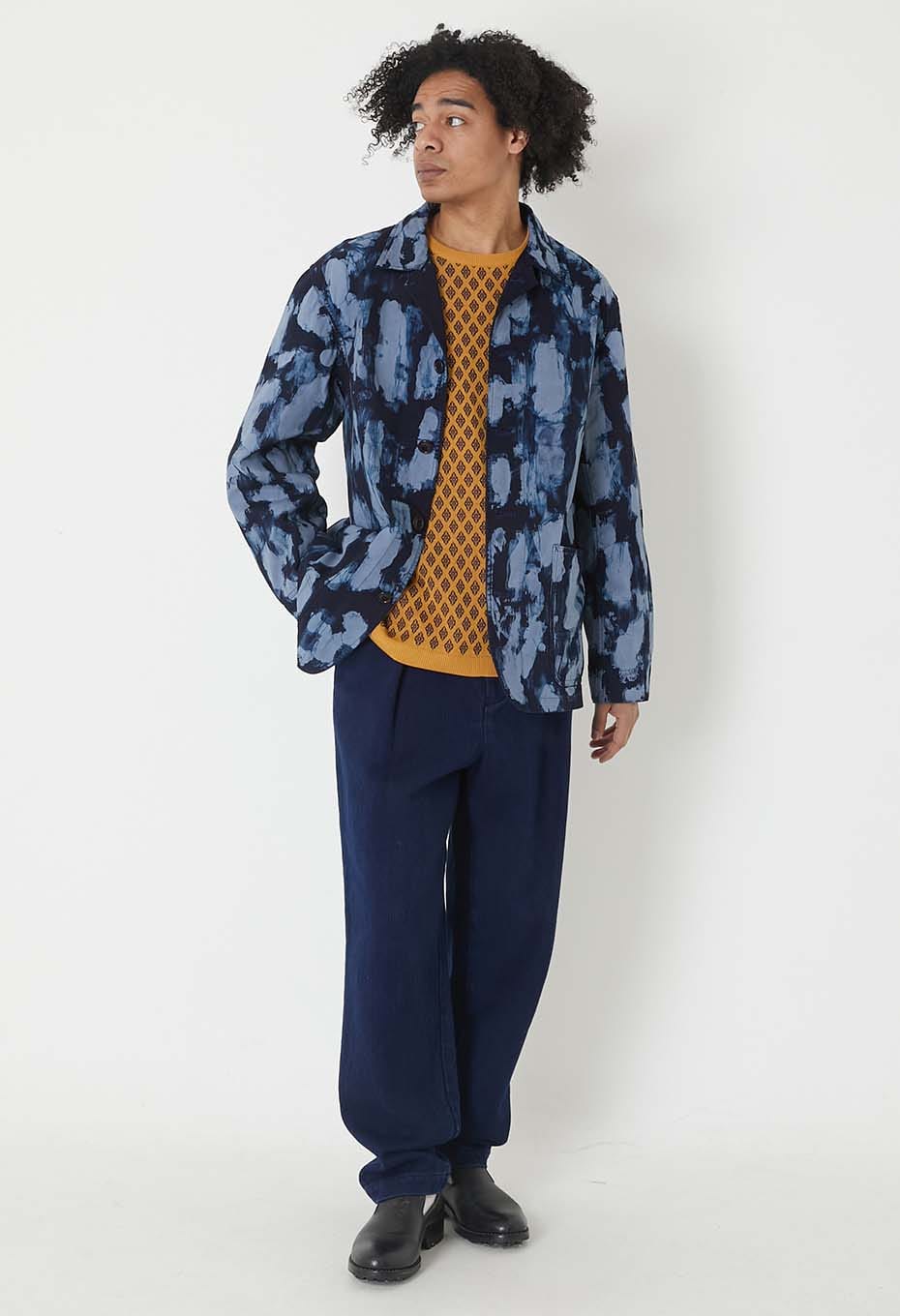 ロウケツシボリ カバーオール - NAVY