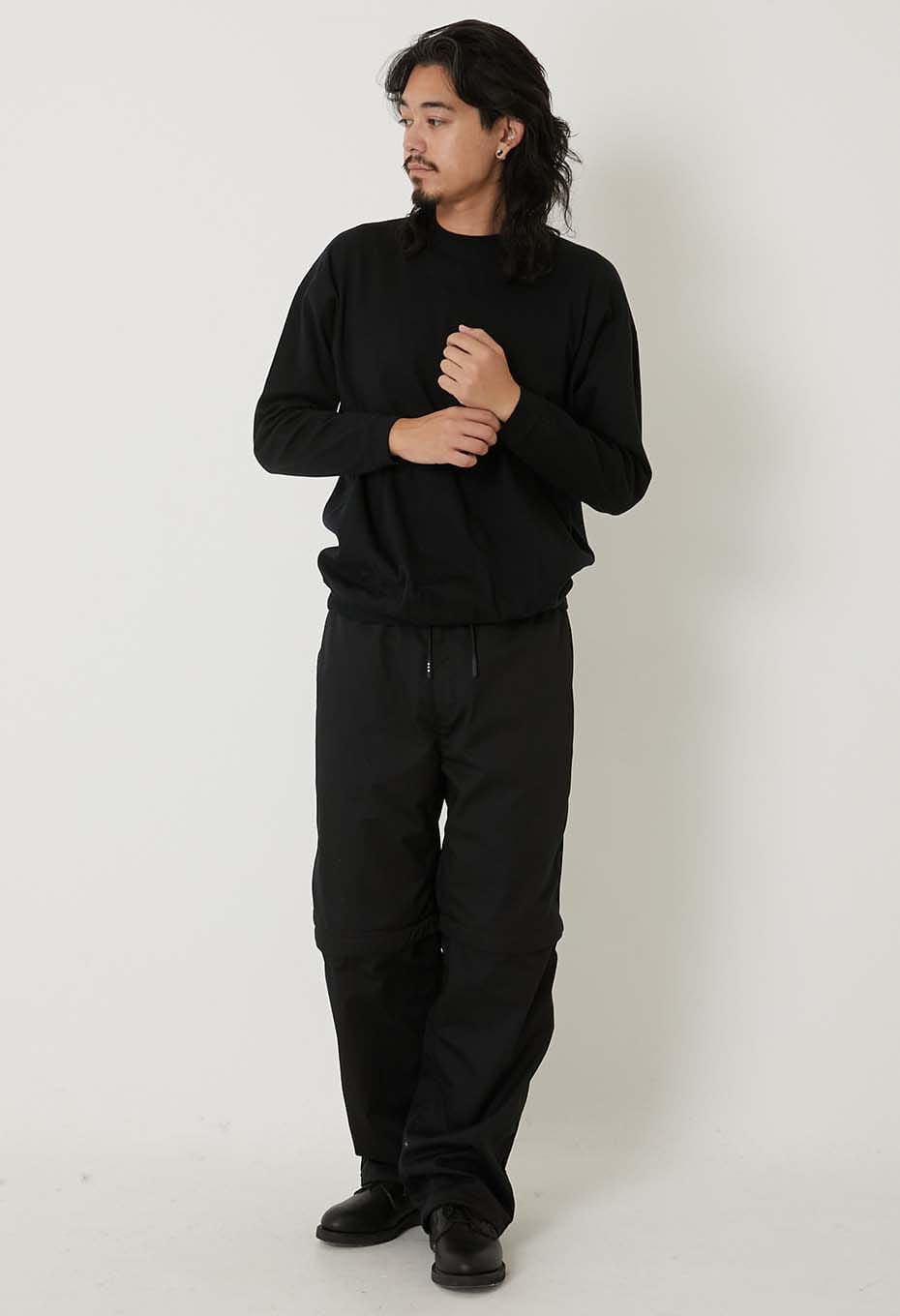 WILDSIDE × HOLLYWOOD RANCH MARKET /ストレッチフライス ヘムリブ Ｔシャツ - BLACK