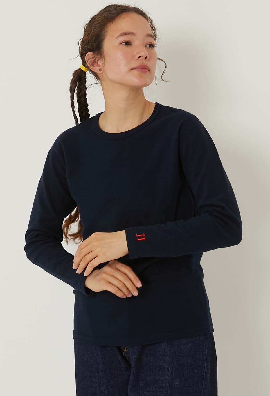 ストレッチフライス コンフォータブル ロングスリーブ Tシャツ - DARK NAVY