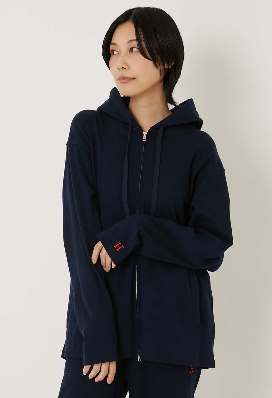 ストレッチフライス 9.5oz ZIPUP パーカー - DARK NAVY