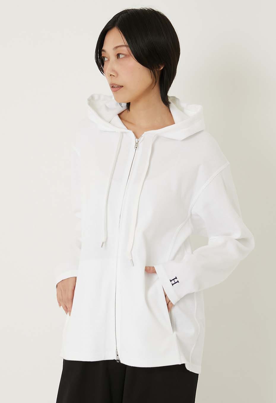 ストレッチフライス 9.5oz ZIPUP パーカー - WHITE