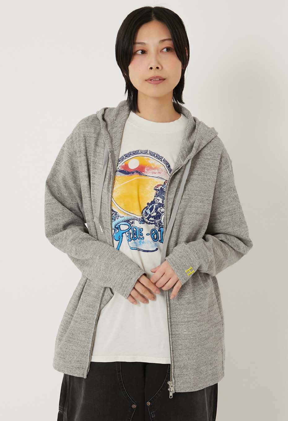 ストレッチフライス 9.5oz ZIPUP パーカー - GREY