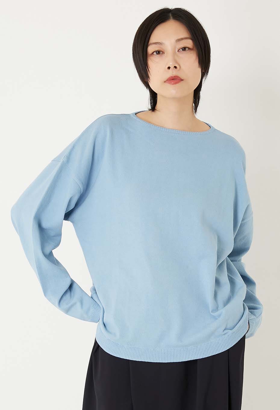 オーガニックカミイトコットン プルオーバーニット - BLUE