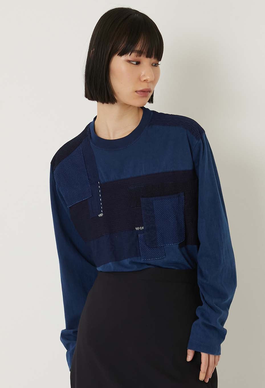 インディゴテゾメ ネンリン ロングスリーブTシャツ - INDIGO