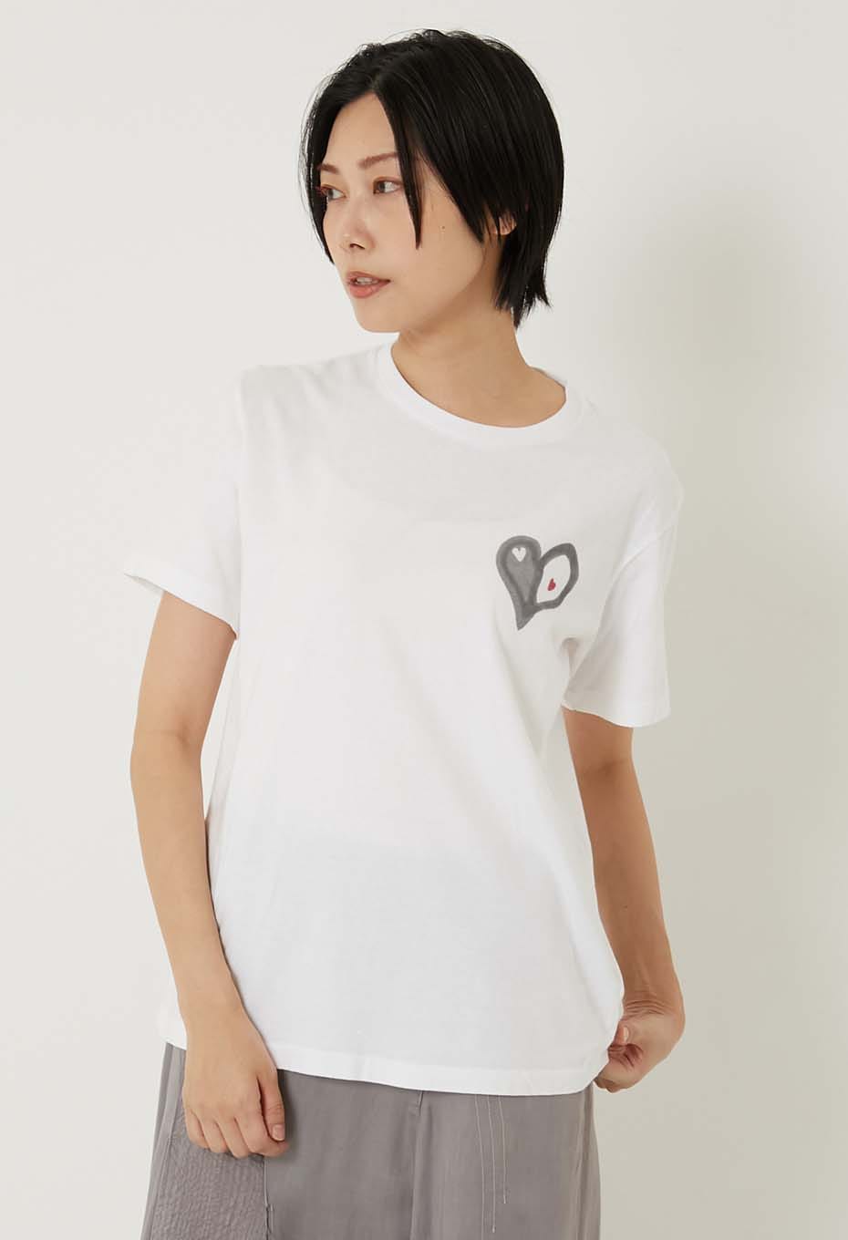 Bokashi Heart T-shirt - WHITE