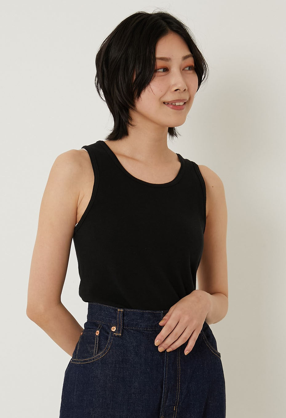 ストレッチフライス タンクトップ - BLACK