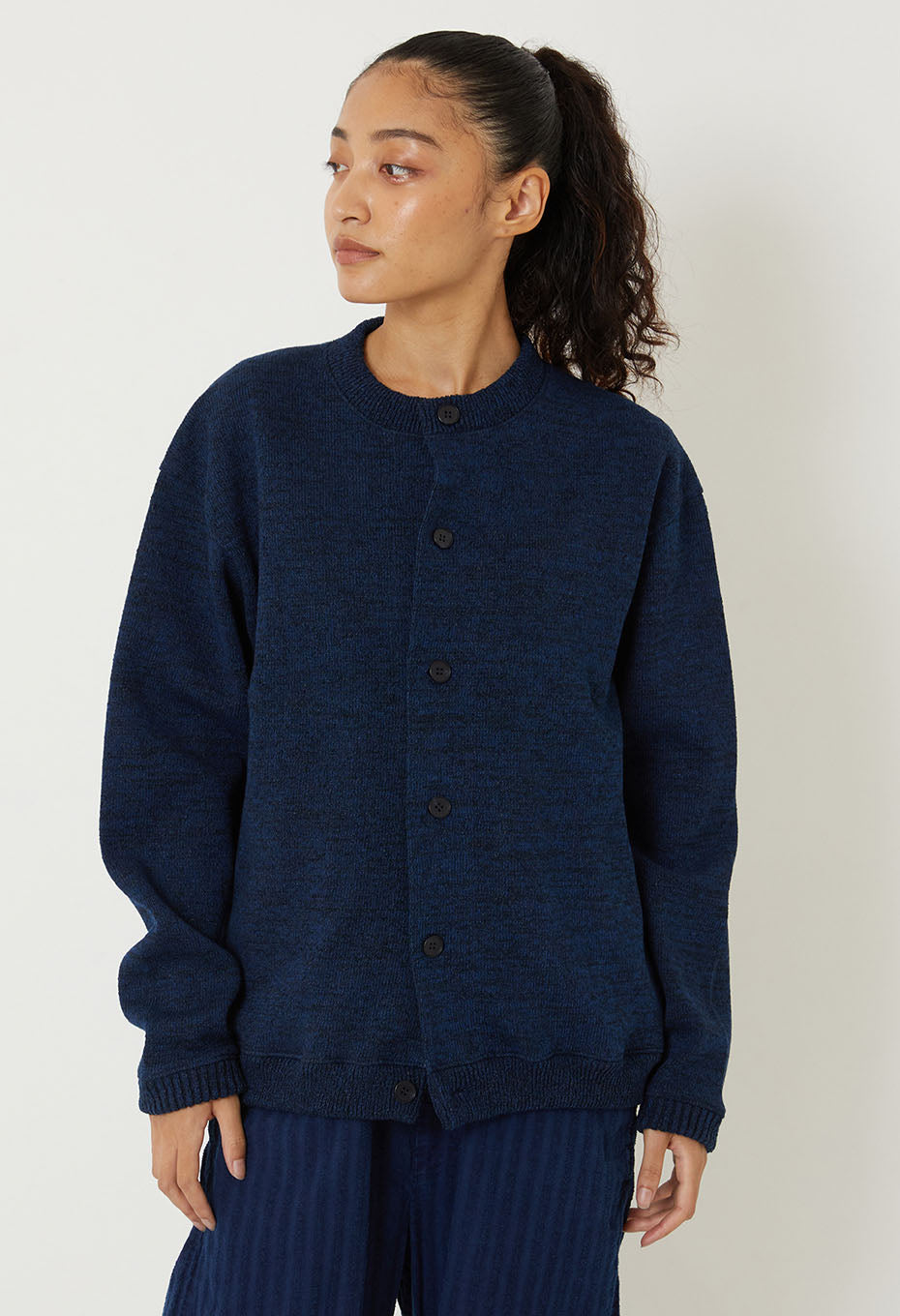 Indigo kamiito bonding cardigan - INDIGO