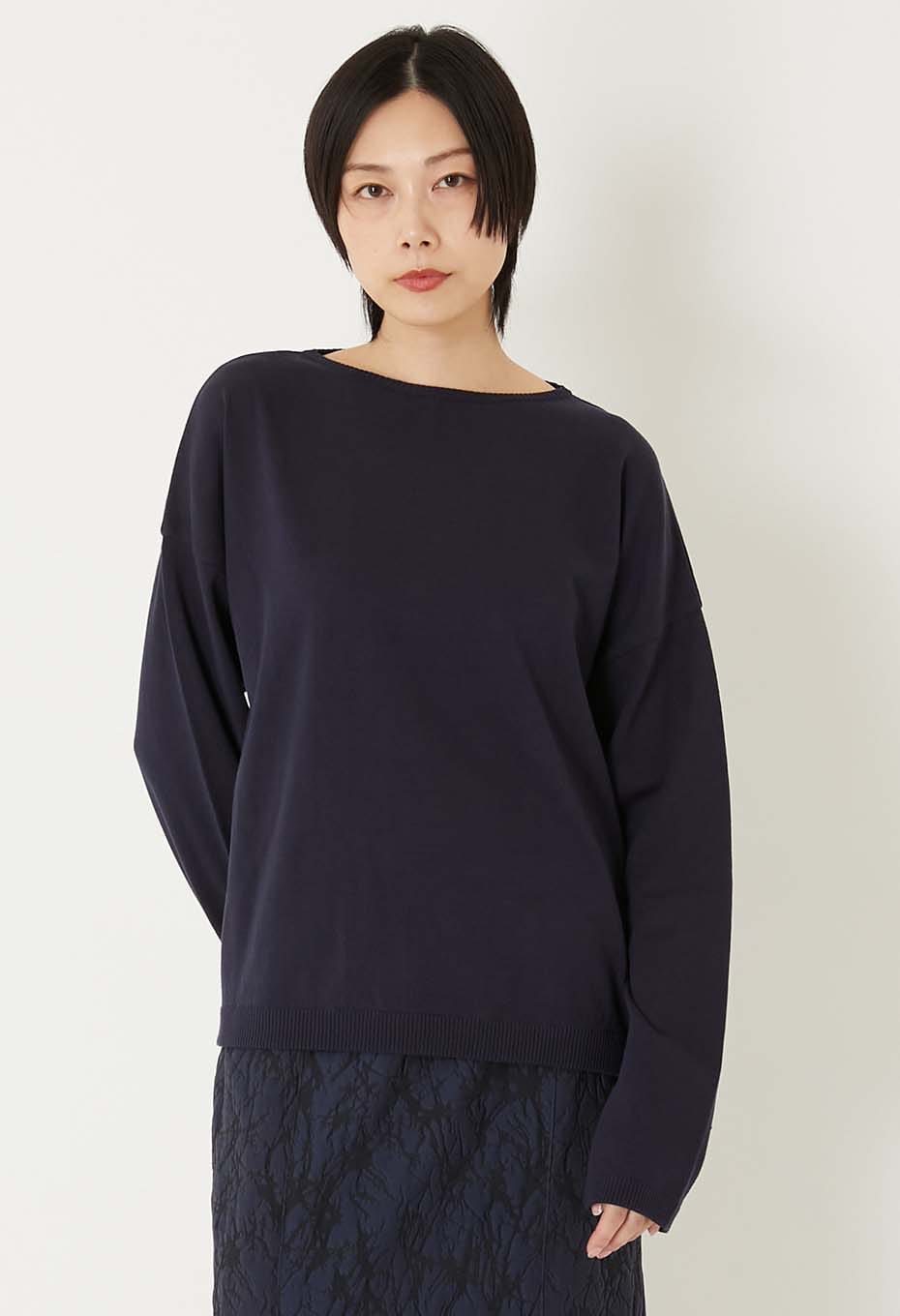 オーガニックカミイトコットン プルオーバーニット - NAVY