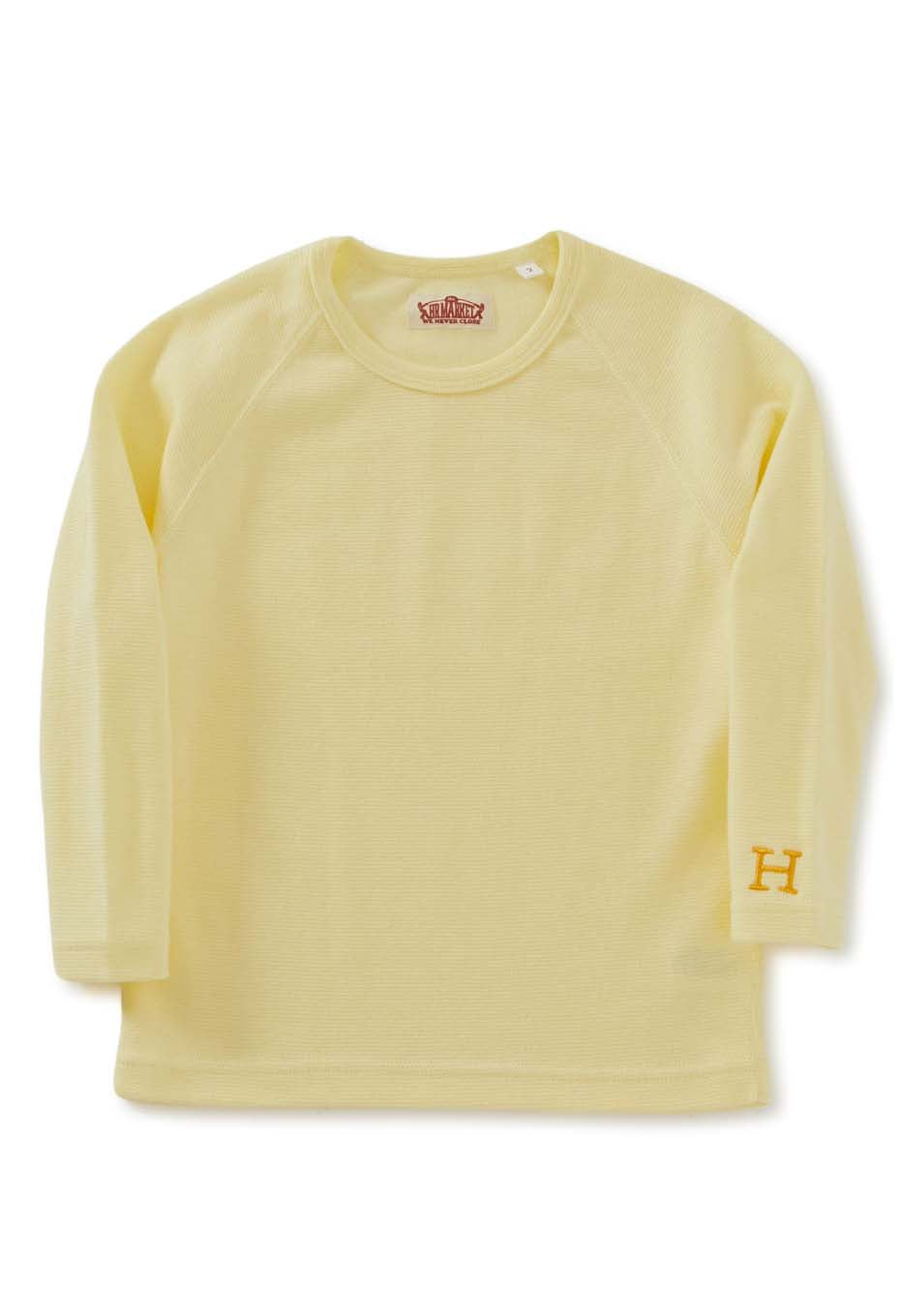 キッズ ストレッチフライス ロングスリーブ Tシャツ - LT YELLOW