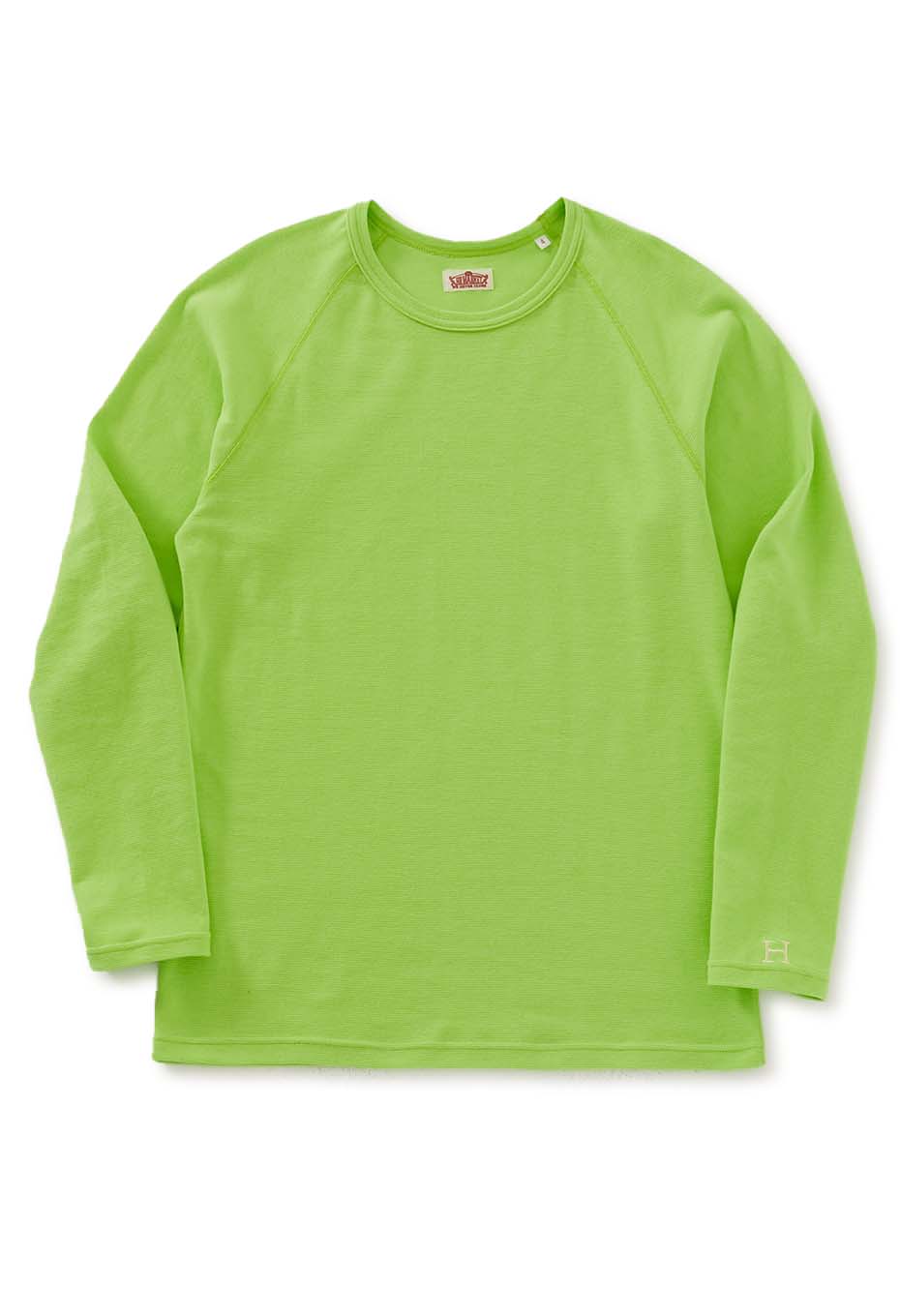 ストレッチフライス ロングスリーブ Tシャツ - YEL GREEN