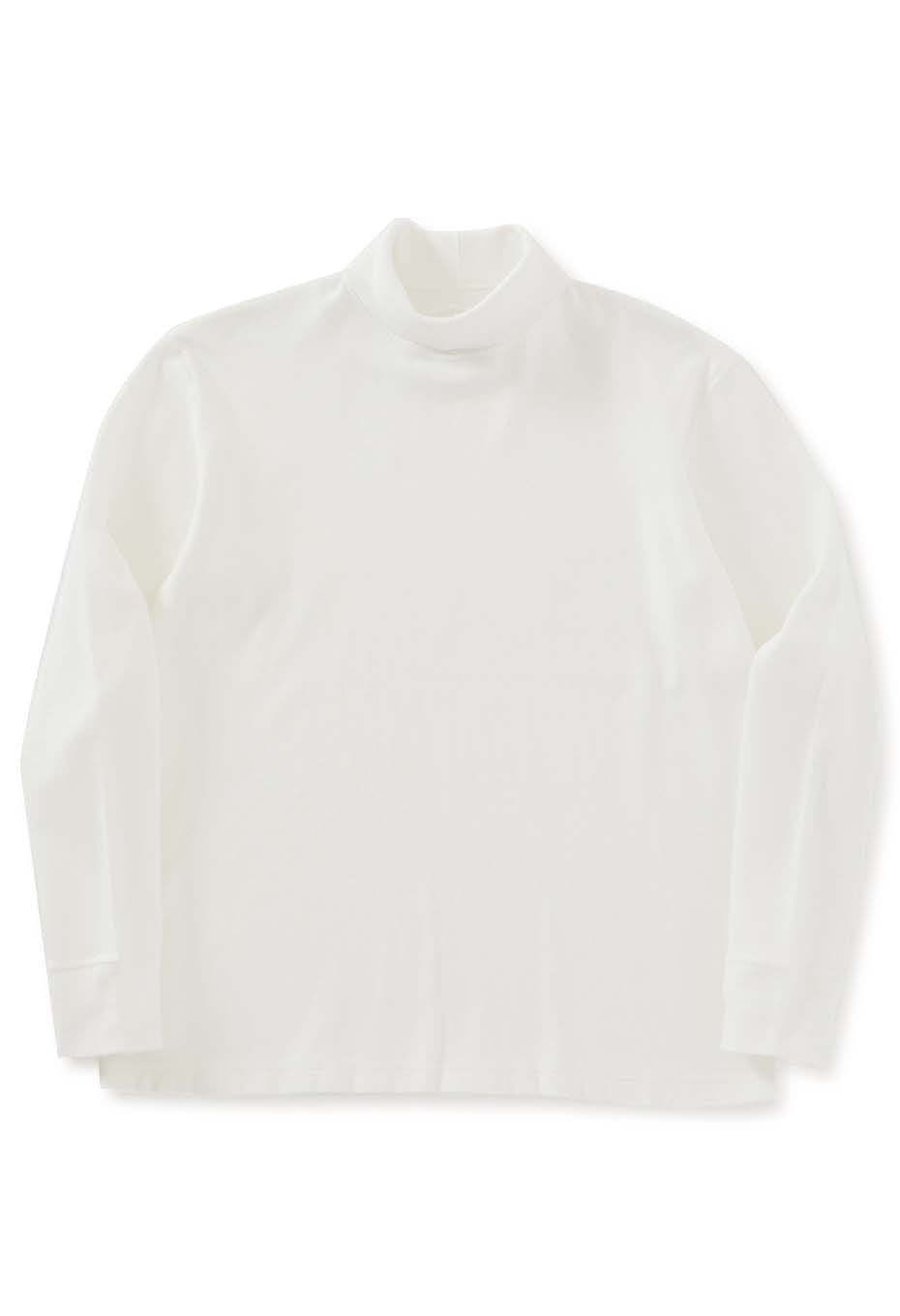 ムライトテレコ ニードルステッチ タートルネック Tシャツ ユニセックス - NATURAL