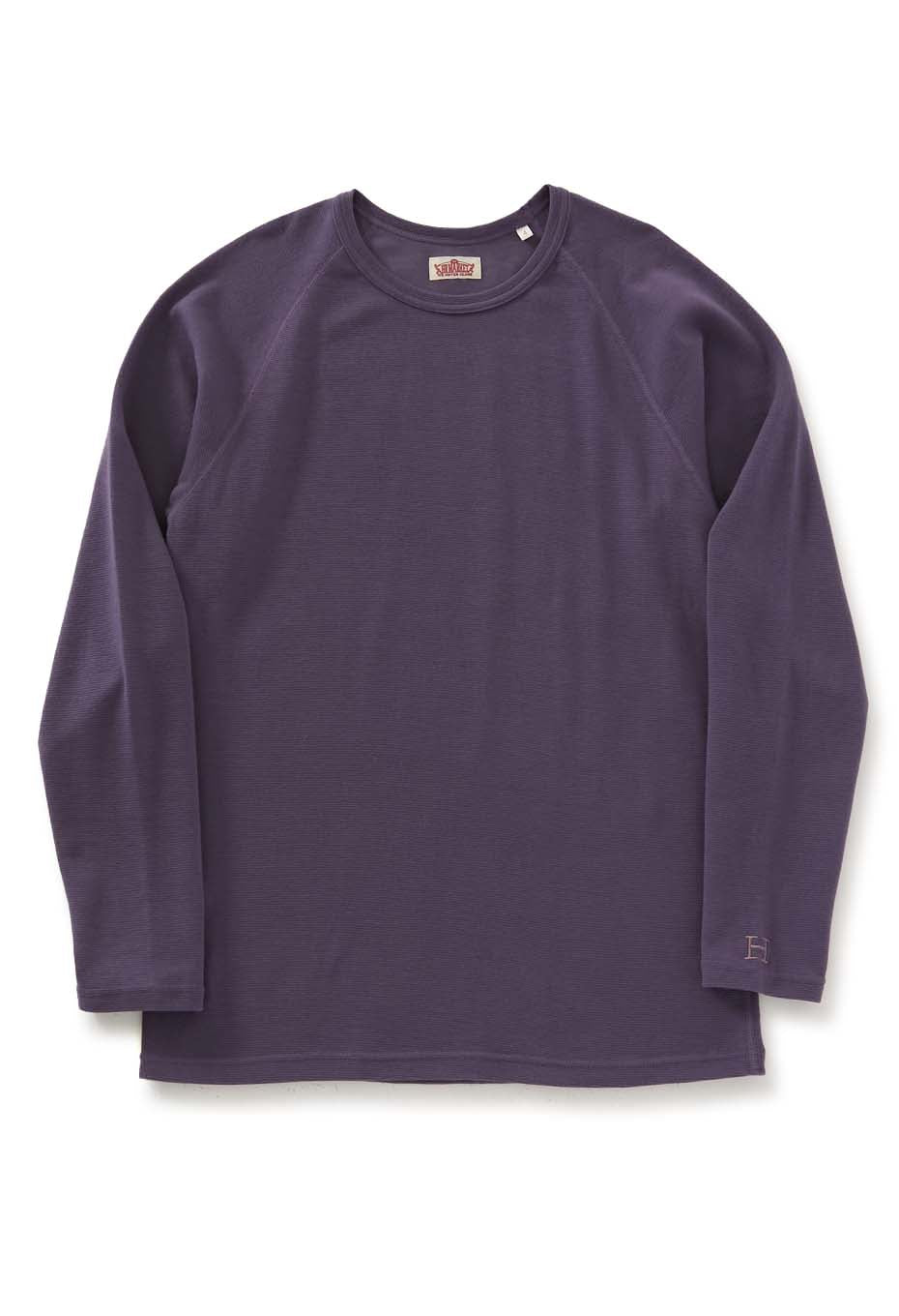 ストレッチフライス ロングスリーブ Tシャツ - DK PURPLE