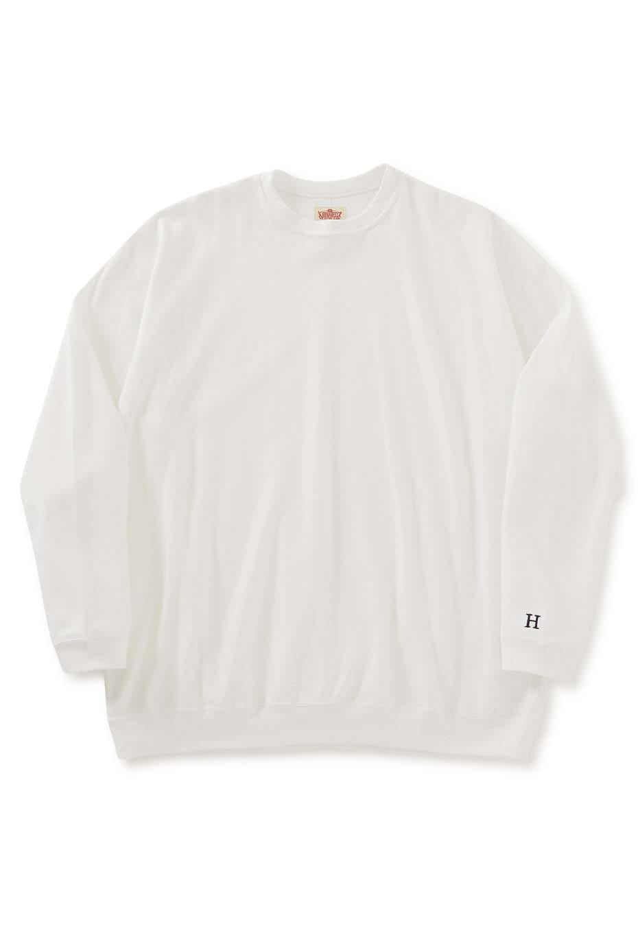 ストレッチフライス 9.5oz ヘムリブ ロングスリーブTシャツ - WHITE