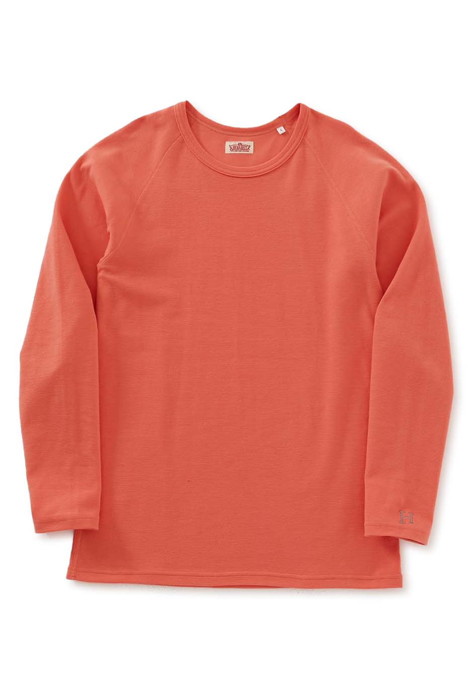 ストレッチフライス ロングスリーブ Tシャツ - DARK ORANGE