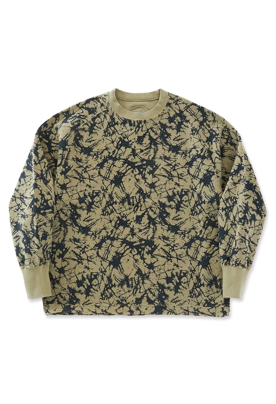 Urake print pullover - OLIVE