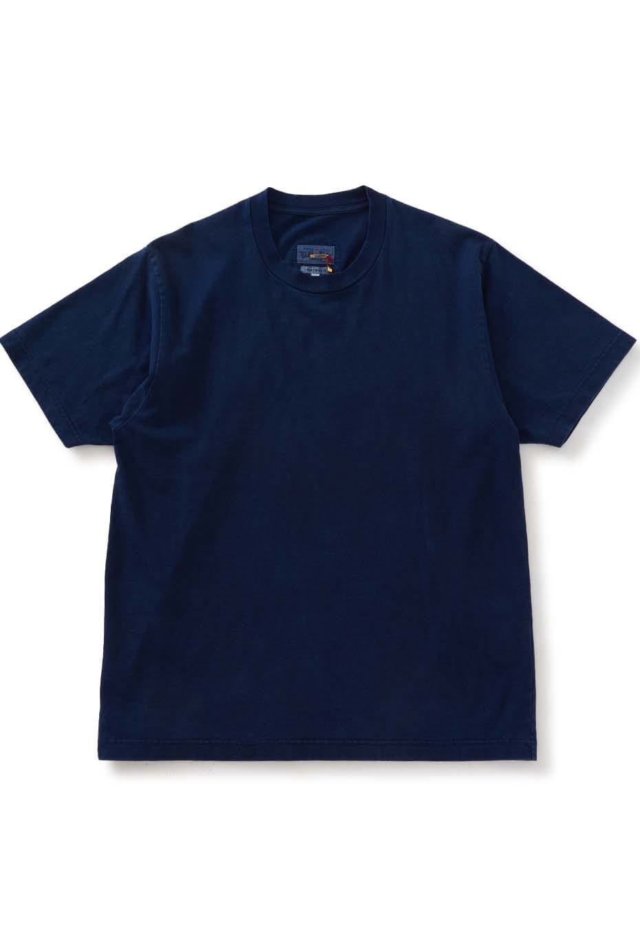 オーガニックコットン インディゴテゾメ ハイゲージテンジク Tシャツ - INDIGO