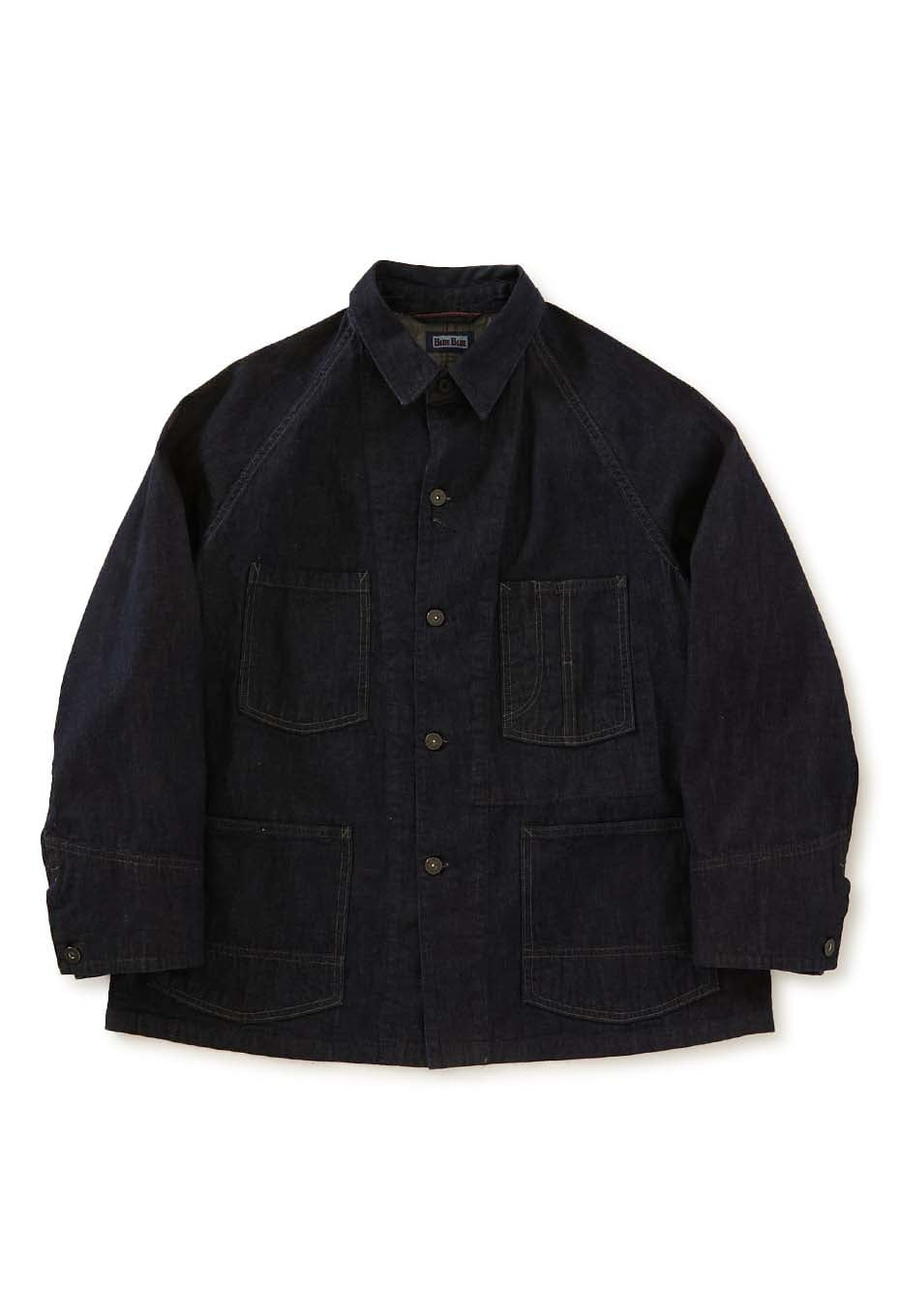 JK101 Selvedge light denim raglan sleeve coverall - INDIGO