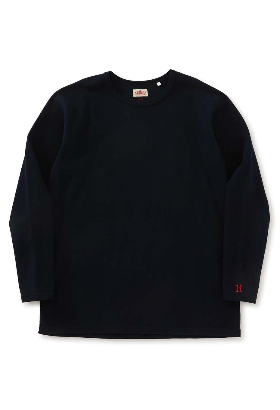 ストレッチフライス コンフォータブル ロングスリーブ Tシャツ - DARK NAVY