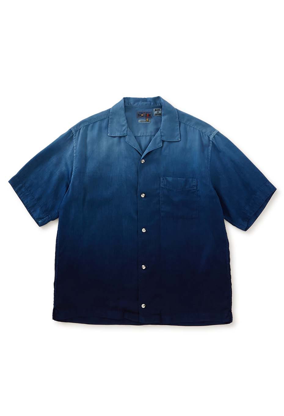 Woven Pure Indigo Tezome gradation aloha - INDIGO