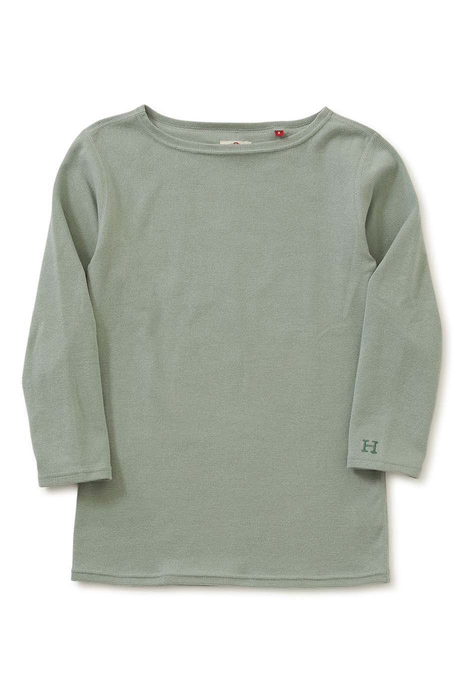 ストレッチフライス ボートネック ハーフスリーブ Tシャツ ウィメンズ - SAGE GREEN