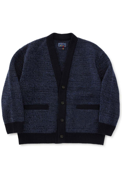 マチアカリ カノコニット Vネック カーディガン - NAVY