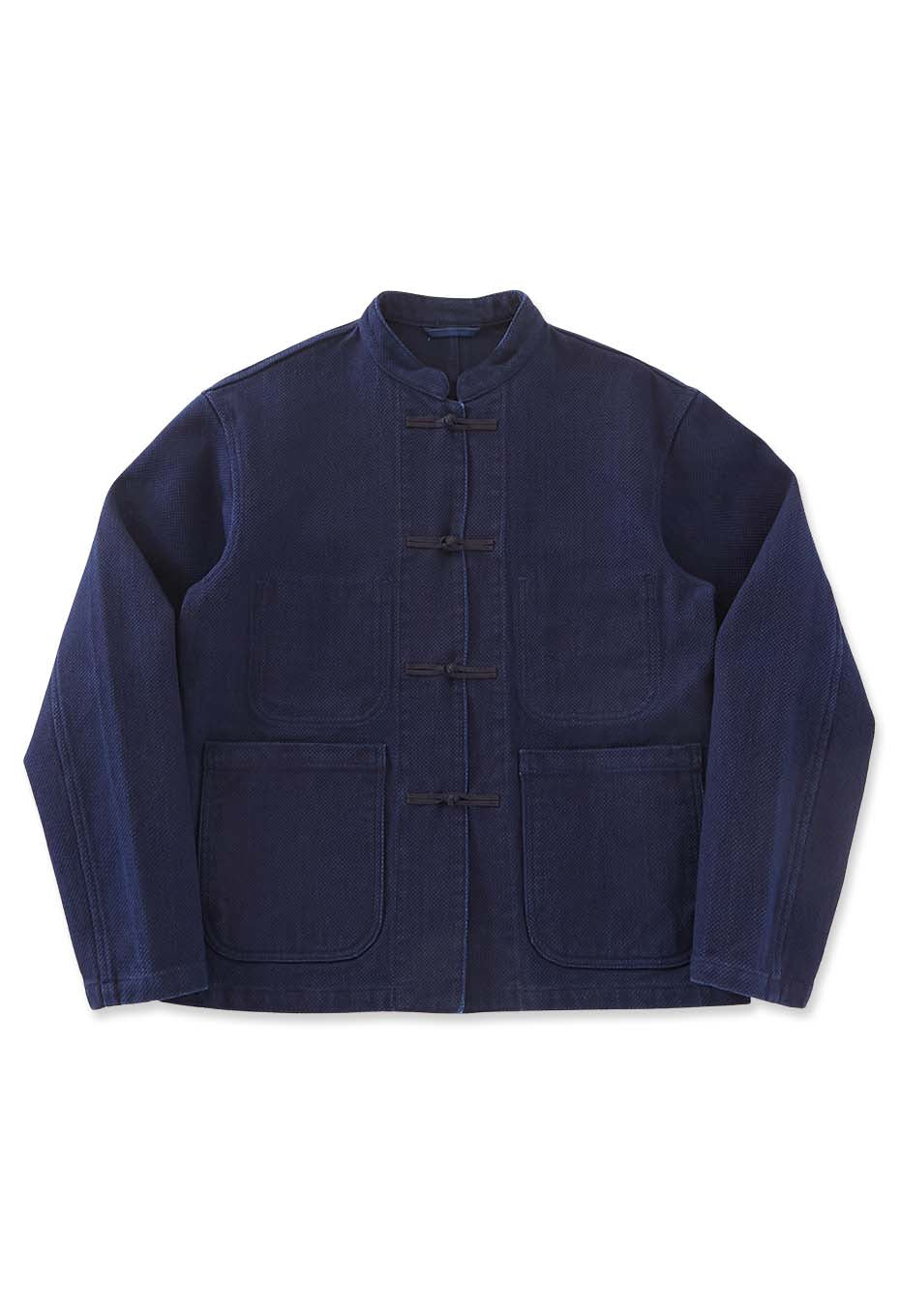 Woven Pure Indigo Oriental Jacket - INDIGO