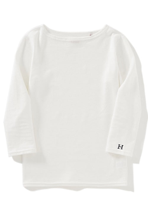 ストレッチフライス ボートネック ハーフスリーブ Tシャツ ウィメンズ - WHITE
