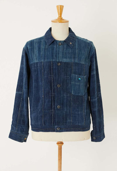 JAPAN DORAKU REWORK AFRICAN INDIGO ANTIQUE トラッカージャケット - A