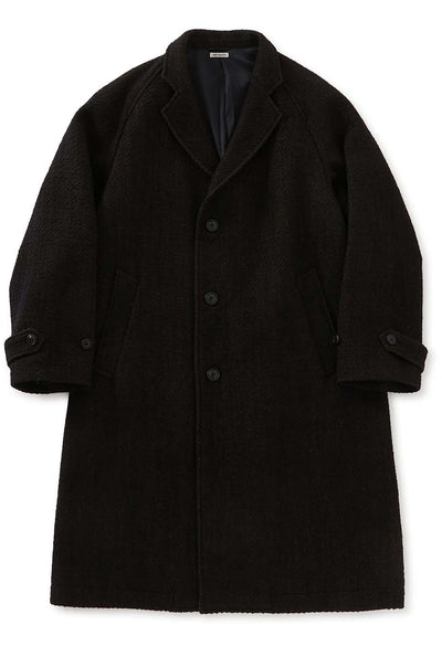 Roving tweed chester coat - DARK NAVY