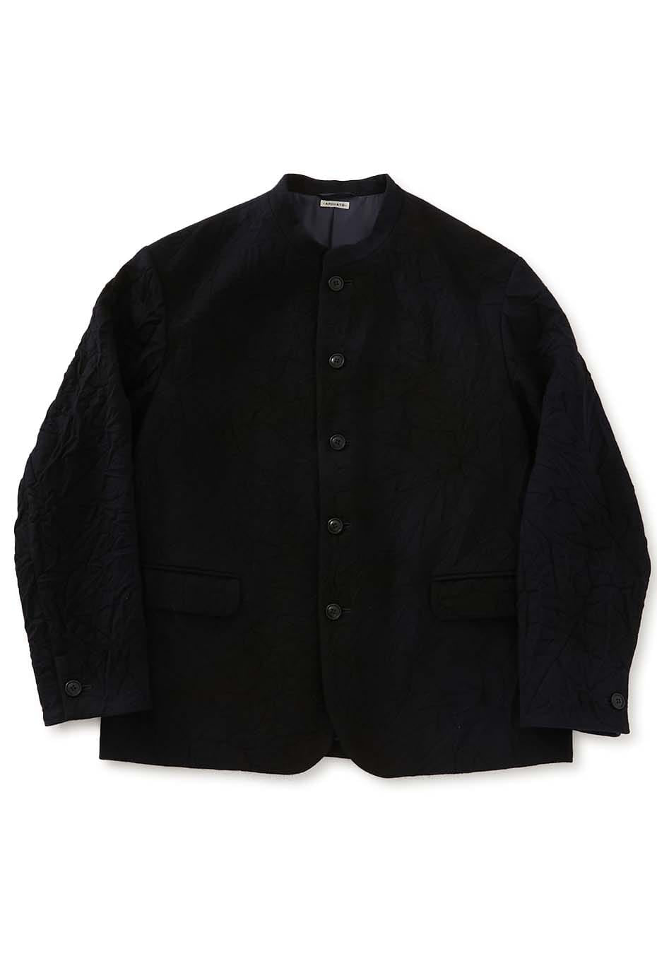 Murazome wool 5B stand collar jacket - DARK NAVY