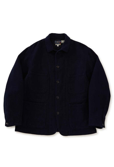 Woven Pure Indigo Light Sashiko Coverall - INDIGO