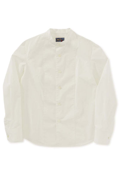 Organic cotton stand collar shirt for women - WHITE