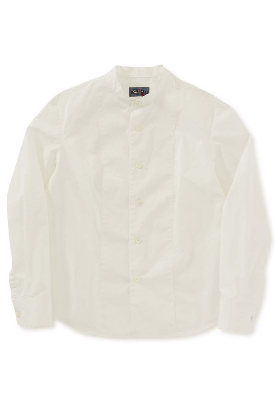 Organic cotton stand collar shirt for women - WHITE
