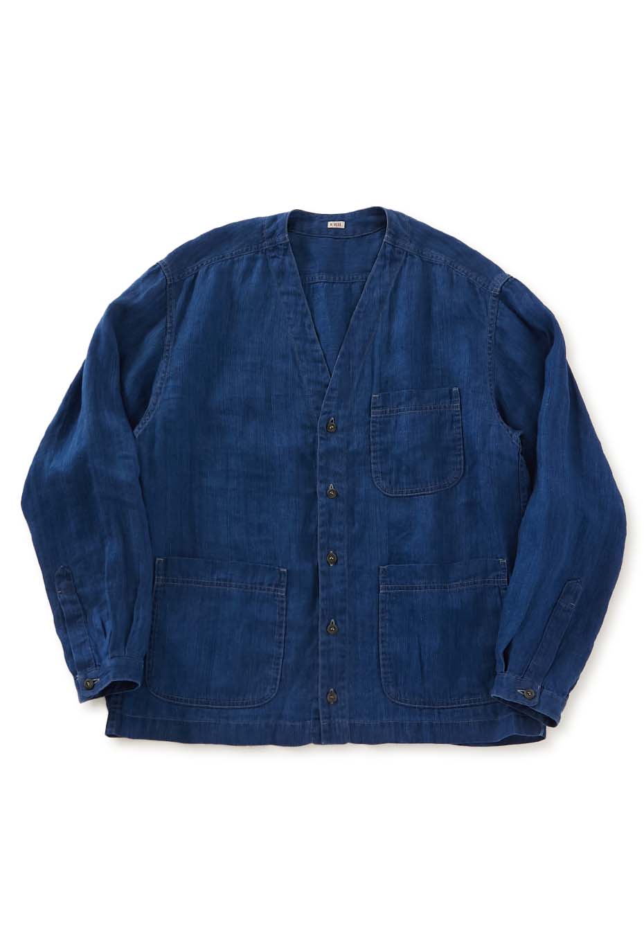 インディゴリネン ハイカウントツイル シャツカーディガン - INDIGO