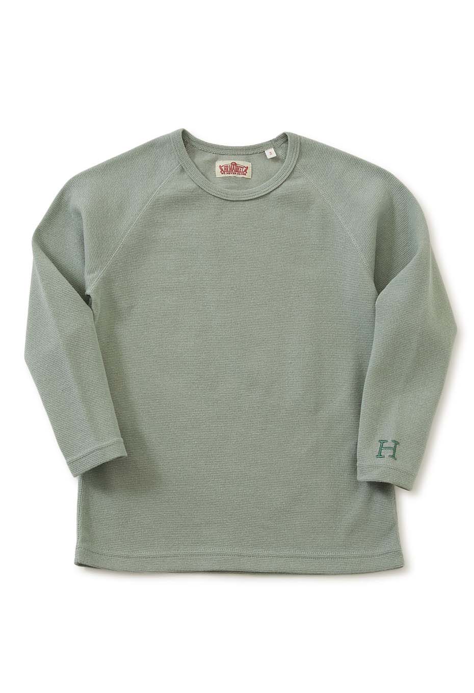 キッズ ストレッチフライス ロングスリーブ Tシャツ - SAGE GREEN