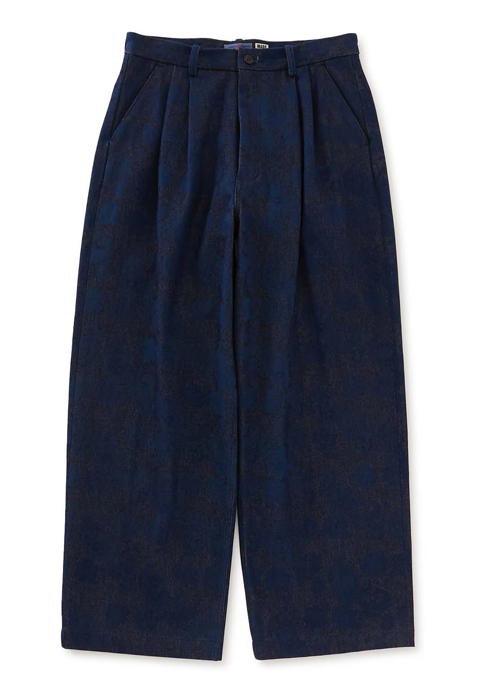 Chukubatsu Denim Tsujigahana Tuck Wide Pants - INDIGO