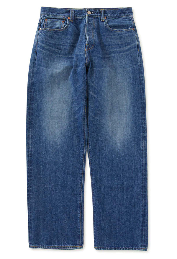 PP02 MODスーピマセルビッチデニム ストレートジーンズ /FADE WASH - BLUE