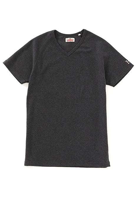ストレッチフライス Vネックショートスリーブ Tシャツ - DARK GREY
