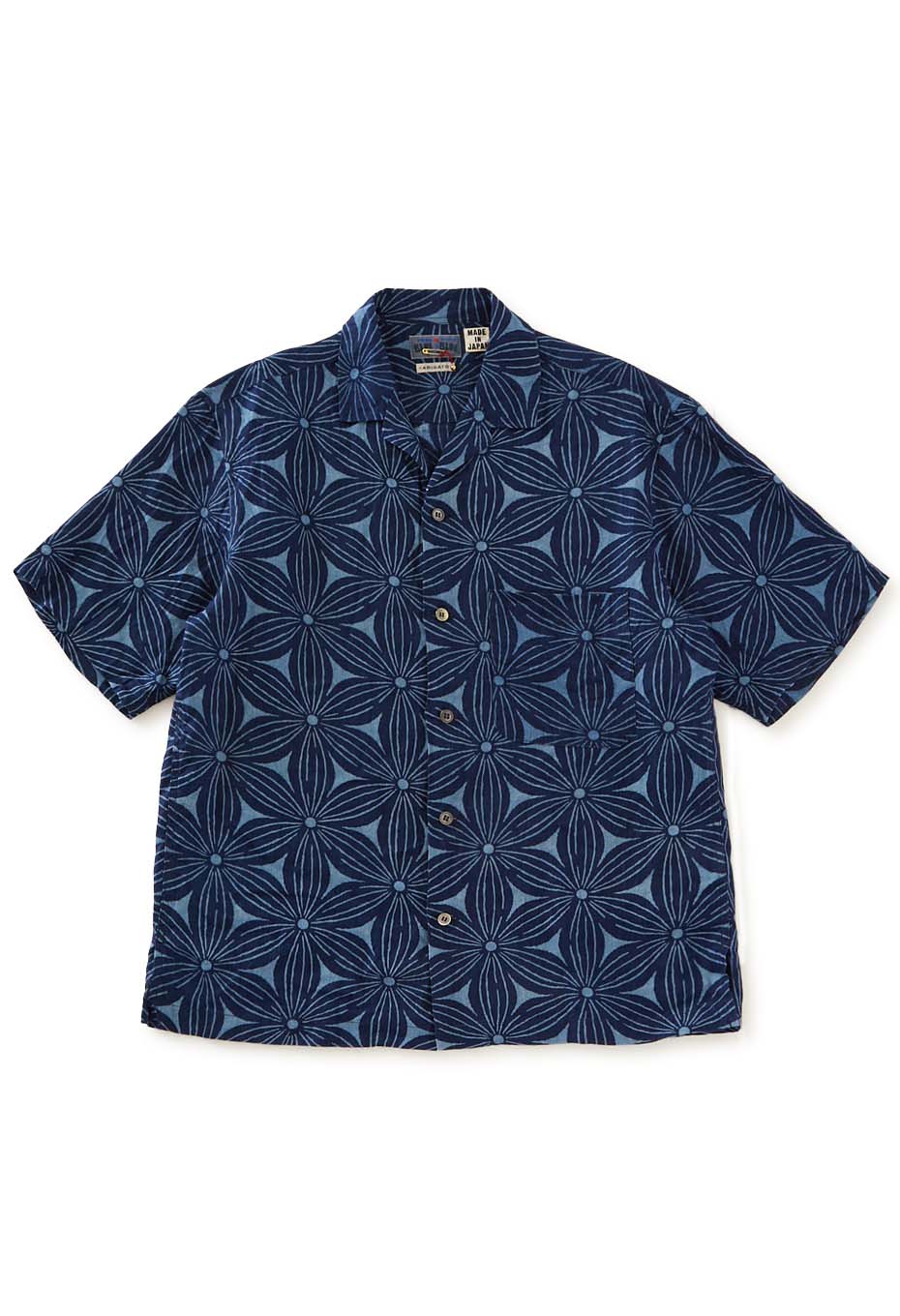 インディゴリネン サクラバッセン ショートスリーブシャツ - INDIGO