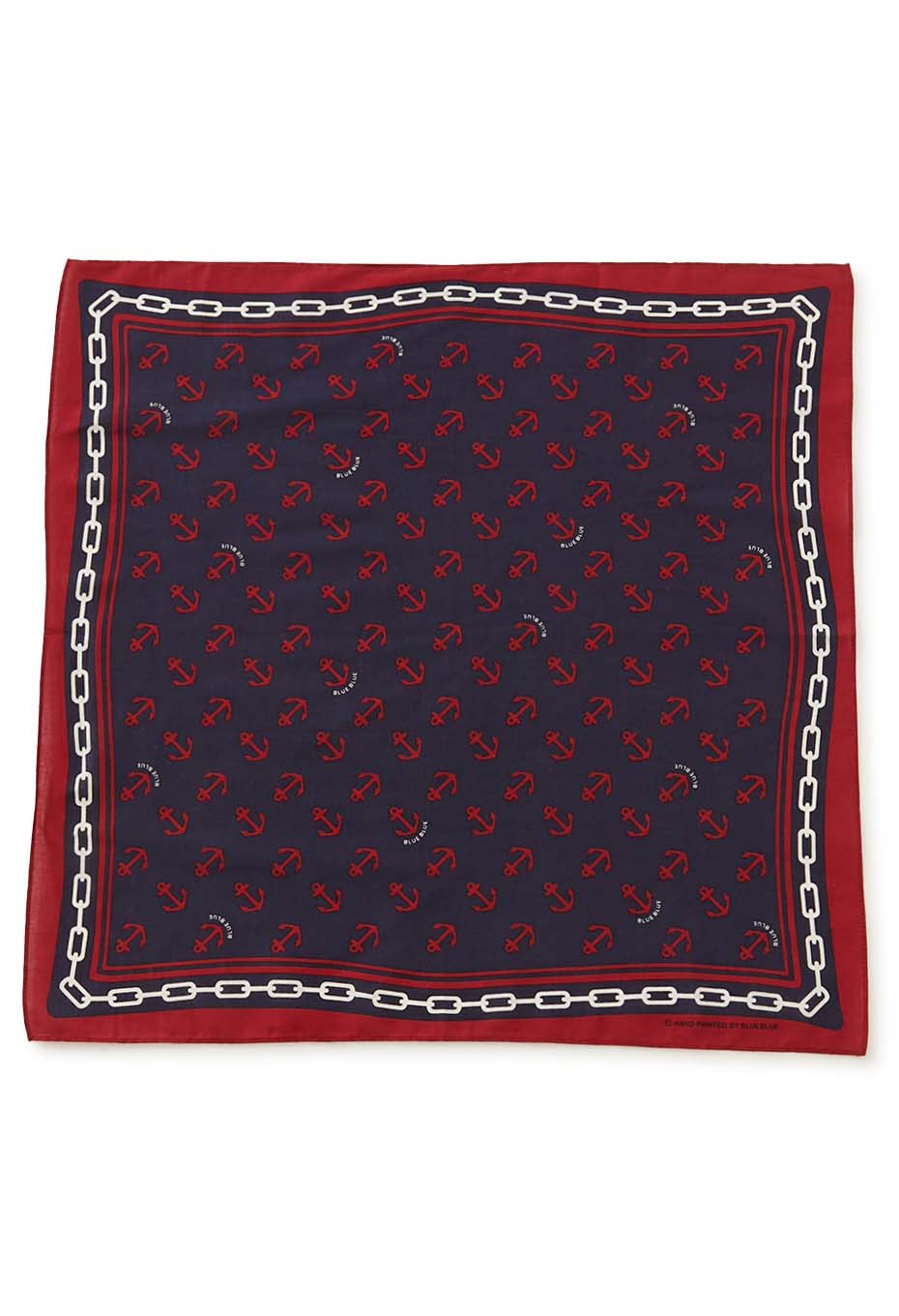 CHAIN&ANCHOR Cotton Bandana - NAVY
