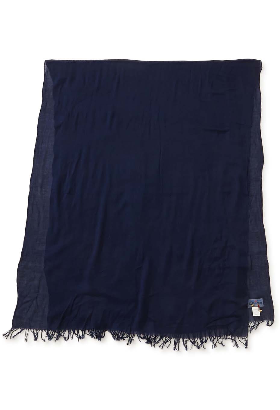 Woven Pure Indigo  Cotton Bamboo Stole - A