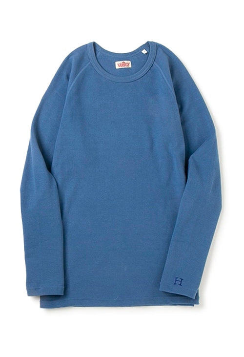 ストレッチフライス ロングスリーブ Tシャツ - BLUE