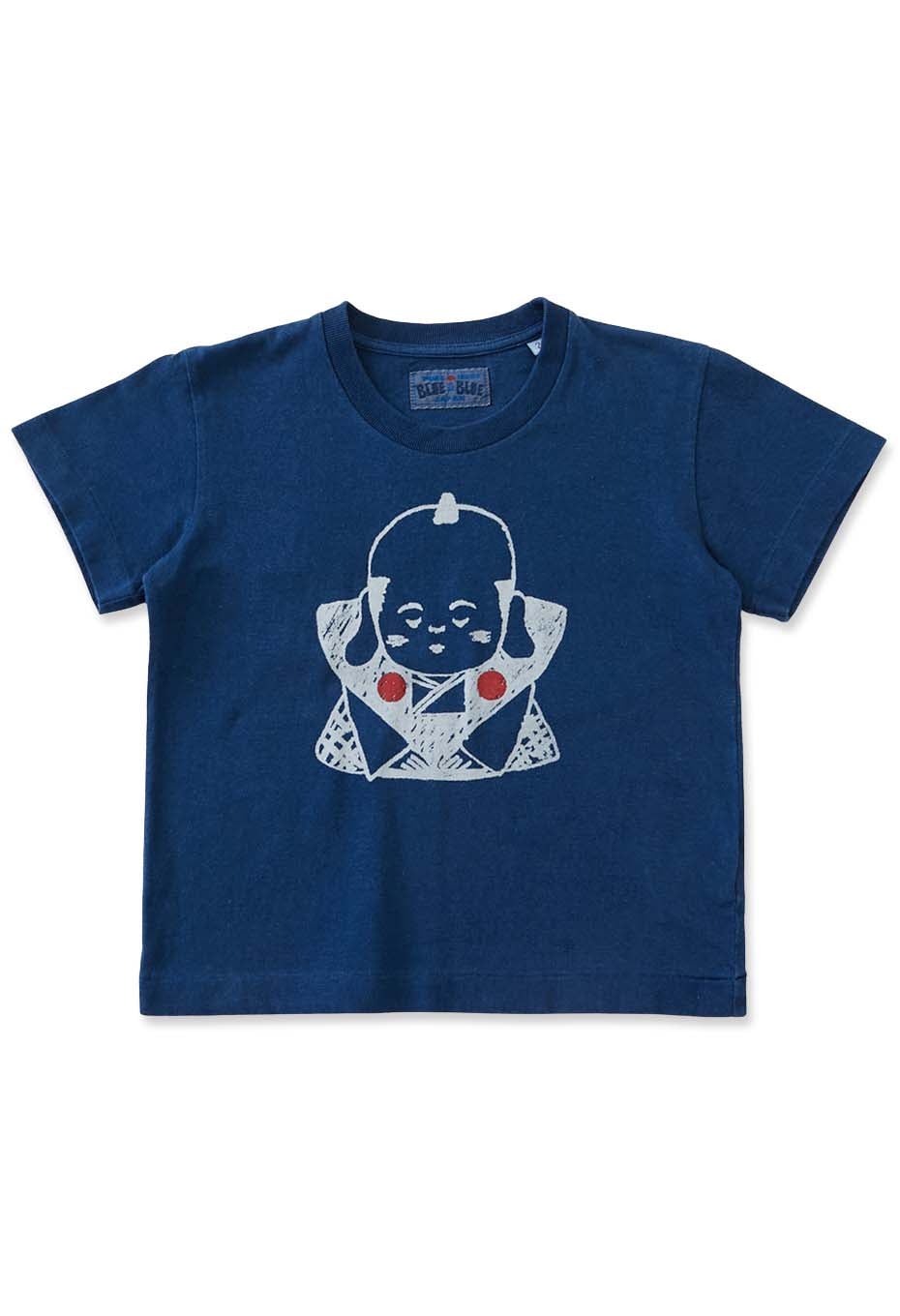 OKURA Fukusuke Indigo Kids Short Sleeve T-shirt - INDIGO