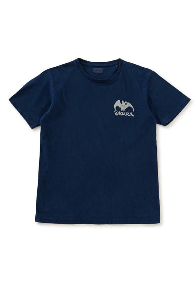 晴姿 バッセンバックプリント インディゴ Ｔシャツ - INDIGO
